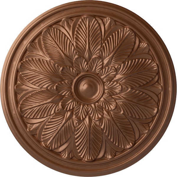 Ekena Millwork Bordeaux Ceiling Medallion (Fits Canopies up to 3 1/4"), 22 5/8"OD x 1 3/4"P, Polished Copper CM22BOPOS - main